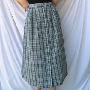 *SOLD on depop* Vintage Plaid Midi Skirt